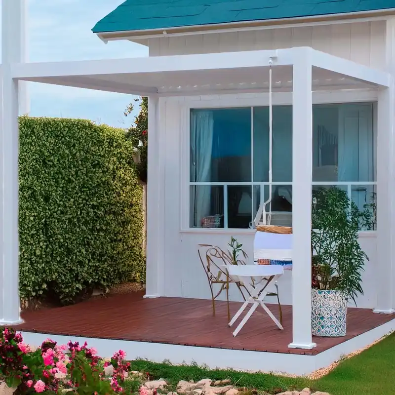 Goedkoop Pergola in alluminio Myara 296x296xH250 cm bianco