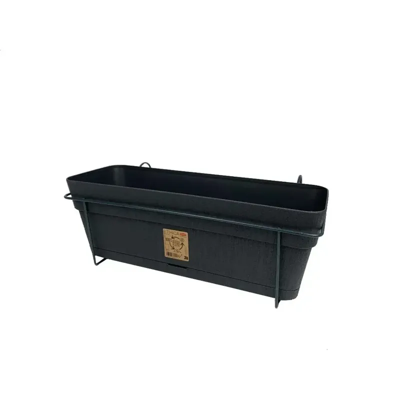 Koop Online Fioriera da esterno Ethica plastica riciclata grafite 50x17x26 cm