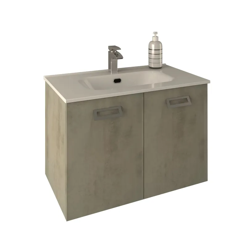 Voordeelprijs Mobile bagno base sospesa con lavabo integrato Fantast 80x46x55 cm cemento