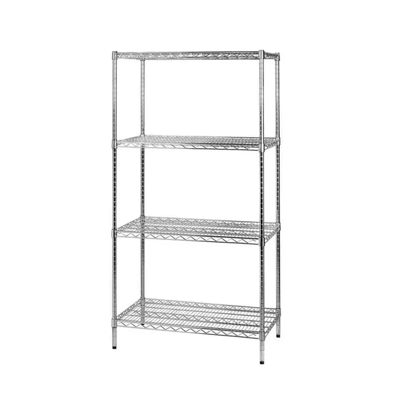 Scaffale filo acciaio cromato 4 ripiani 35,2x90,7x137,2 cm 110 kg/ripiano Rechtstreeks Van De Fabrikant