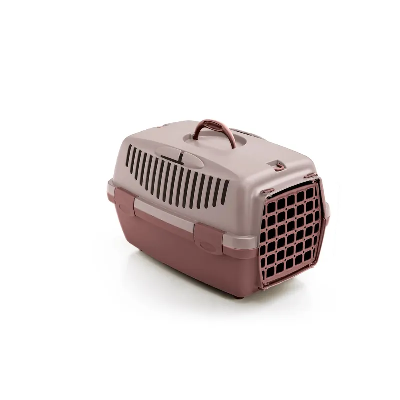 Tijdelijk Beschikbaar Trasportino Gulliver 1 Stefanplast con porta plastica rosa cipria/rosy brown