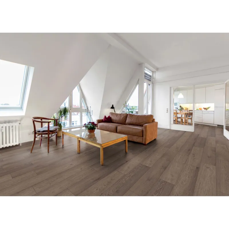 Actieprijs Pavimento SPC Oak Olbia Solid rovere scuro sp 5 mm 121,8x24,2 cm