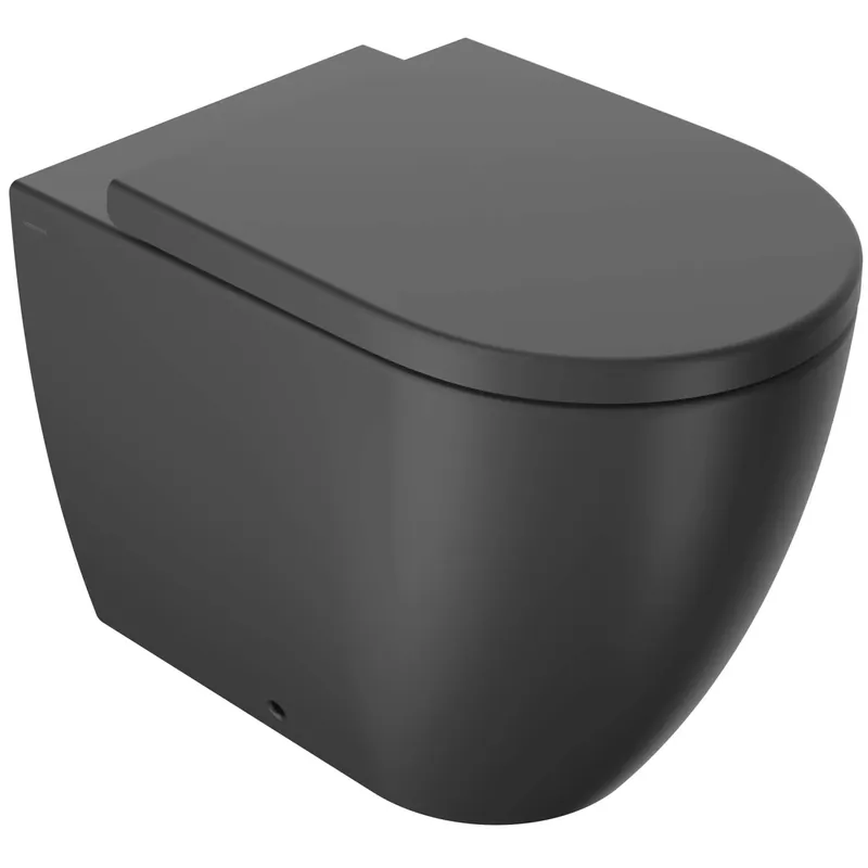 Wc Arc filo muro con sedile soft-close 54x36 cm nero opaco Favoriet