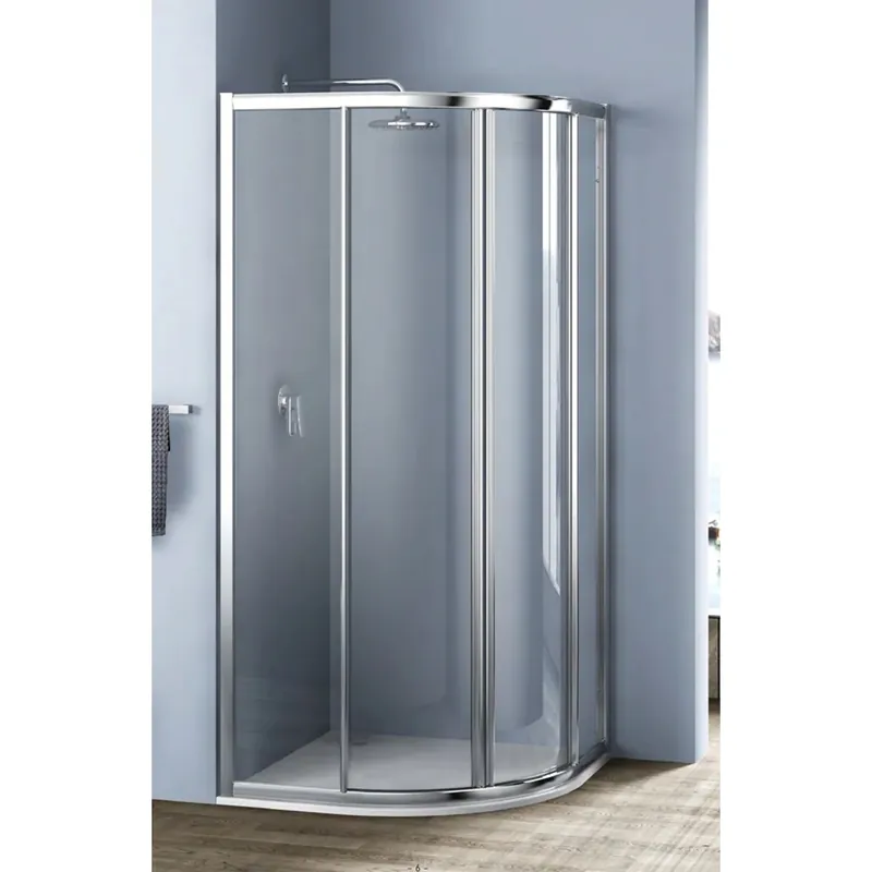 Alleen Vandaag Porta semicircolare doccia 2 ante Platz 90x90 H 190 cm bianco e trasparente