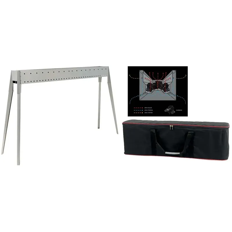 Barbecue per arrosticini Spiedo Grill inox El Gaucho Miami 120 Gratis Retour