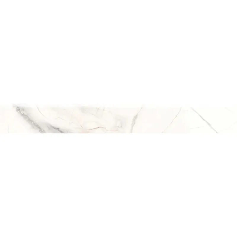 Battiscopa in gres porcellanato Iberis Crystal bianco 7,5x60 cm Beste Prijs