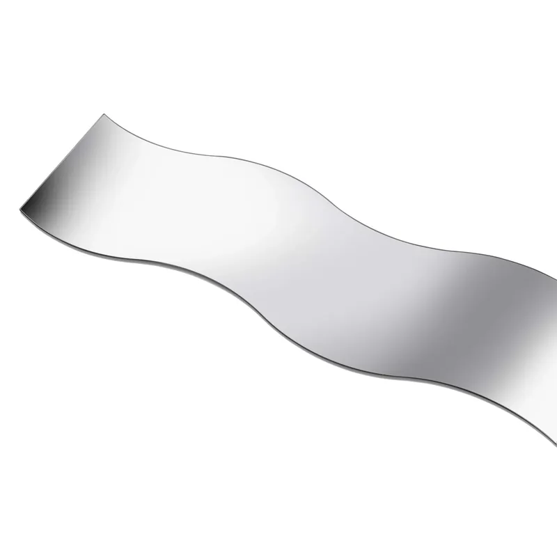 Beste Prijs Specchio in acrilico Onda 150x20 cm argento