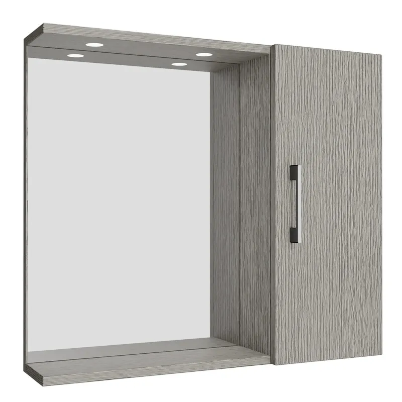 Veilige Betaling Specchio con armadietto a destra 66x58 cm grigio venato Clivia
