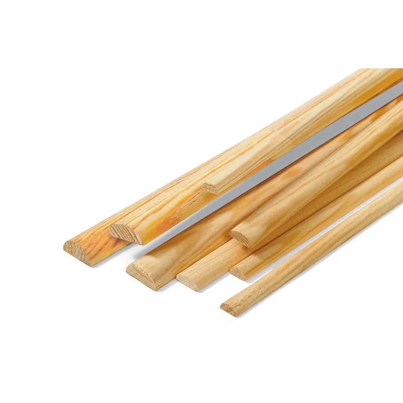 Bastoni mezzo tondi in pino netto nodi 10x20x2100 mm Alleen Vandaag