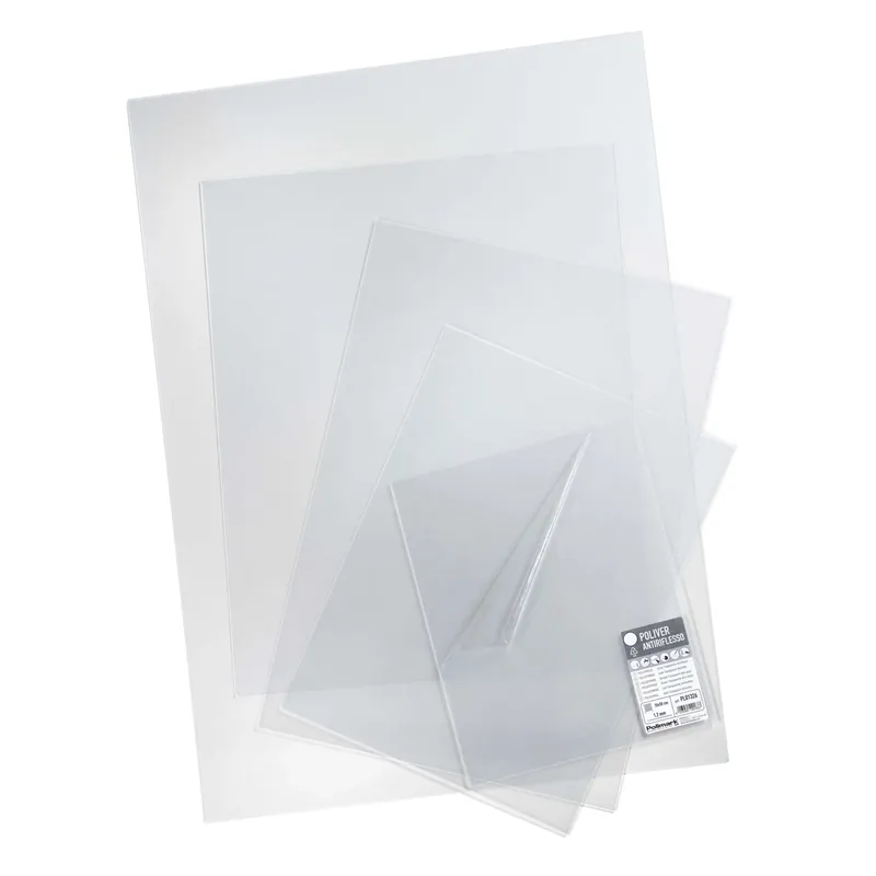 Weekendaanbieding Lastra in polistirene antiriflesso Poliver 60x80 cm sp 1,2 mm trasparente
