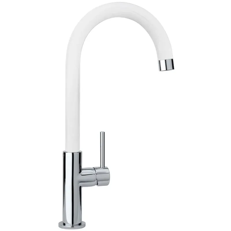 Paini miscelatore lavello bocca alta orientabile Line bianco opaco Ø 25 mm Direct Beschikbaar