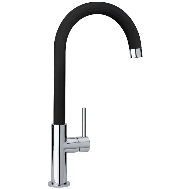 Snelle Levering Paini miscelatore lavello bocca alta orientabile Line nero opaco Ø 25 mm