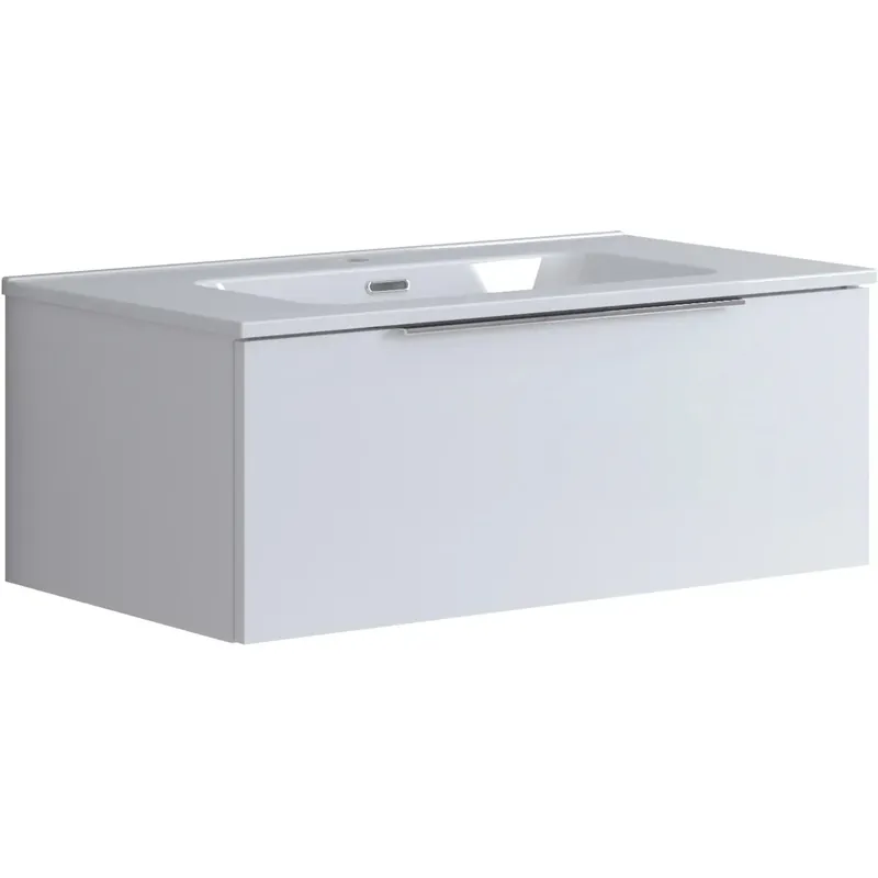 Voordeelprijs Mobile bagno base portalavabo sospeso Bali 1 cassetto 80x30 cm laccato bianco