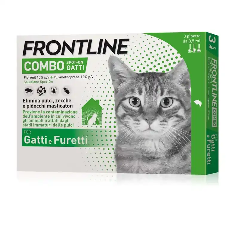 Antipulci Frontline Combo Gatto 3 pipette Snelle Levering