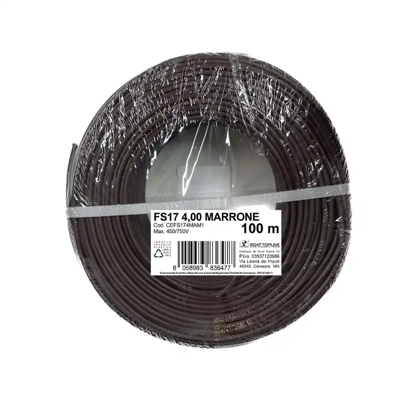 Aanbieding Cavo unipolare in matassa FS17 1 x 4 mm² 100 m marrone