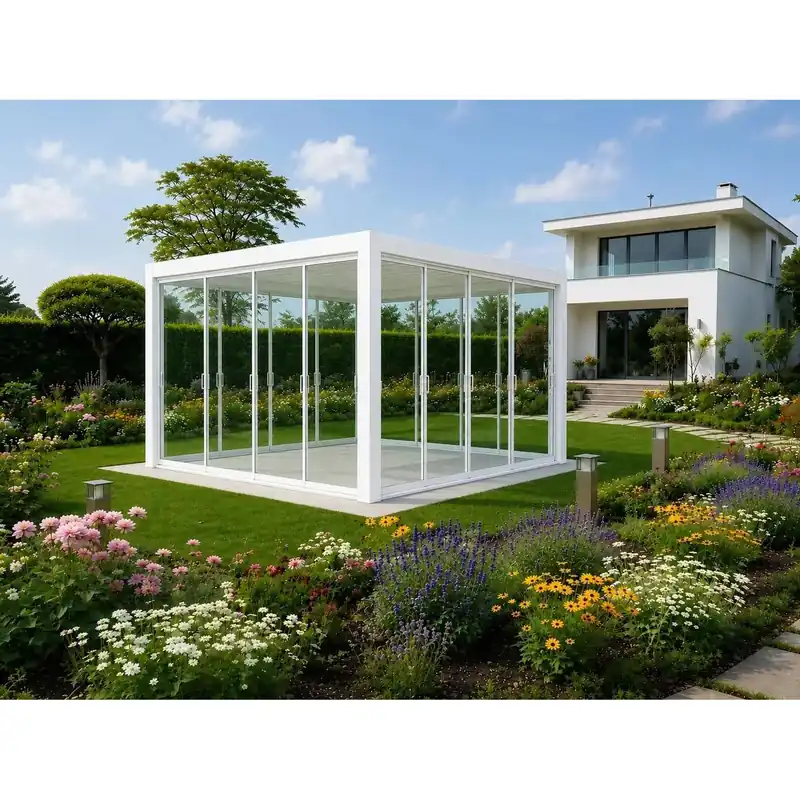 Vetrata fissa pergola Myara 4x2,5 m bianco opaco Gratis Retour