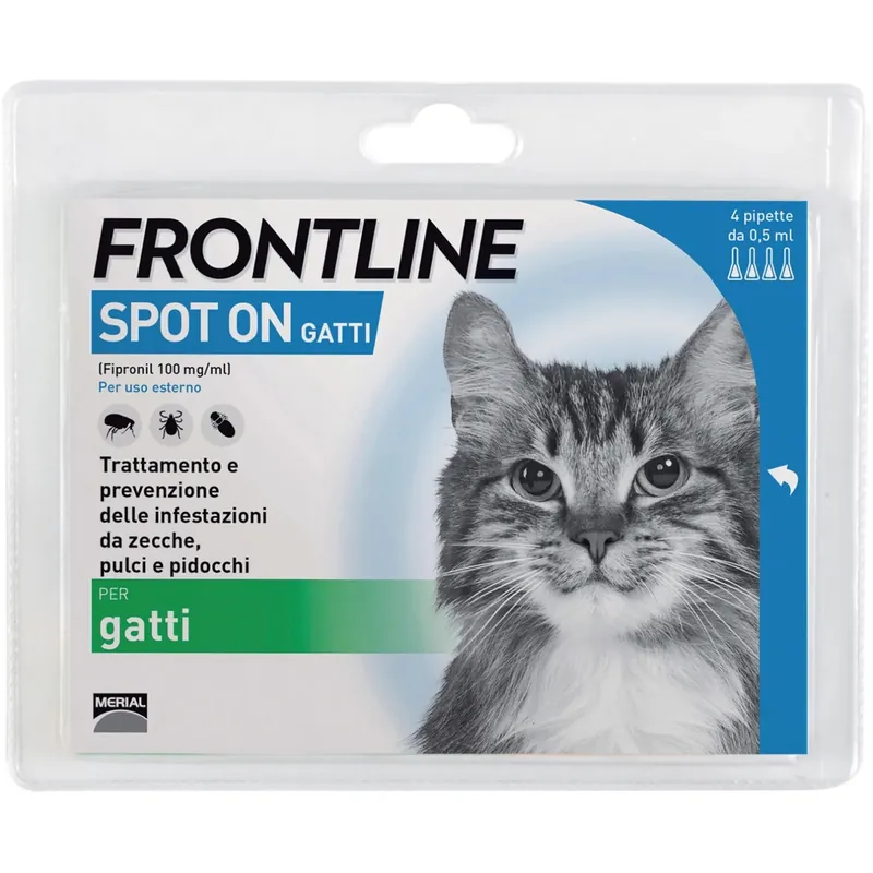Antiparassitario gatti pulci e zecche Frontline 4 pipette 0,5 ml Favoriet
