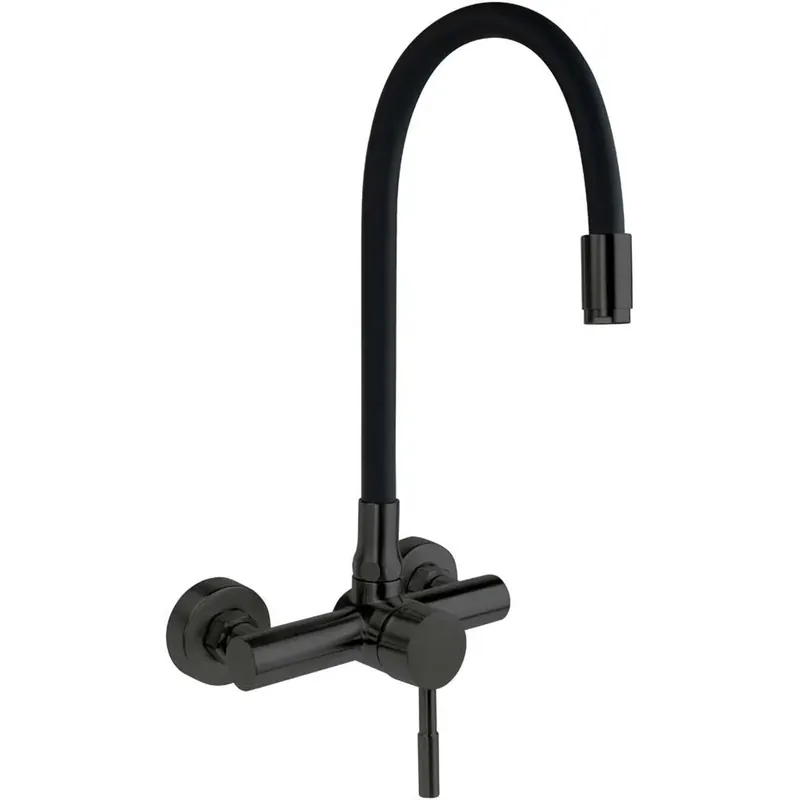 Bestel Nu Rubinetto da cucina parete bocca elastica Idrostile nero