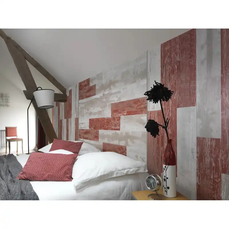 Alleen Vandaag Rivestimento murale decorativo Cabane rosso