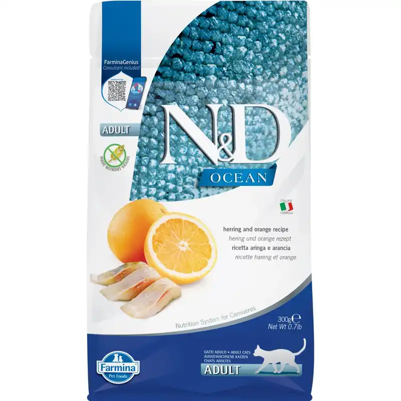 Aringa e arancia per gatti adulti N&D Ocean 300 g Merkproduct
