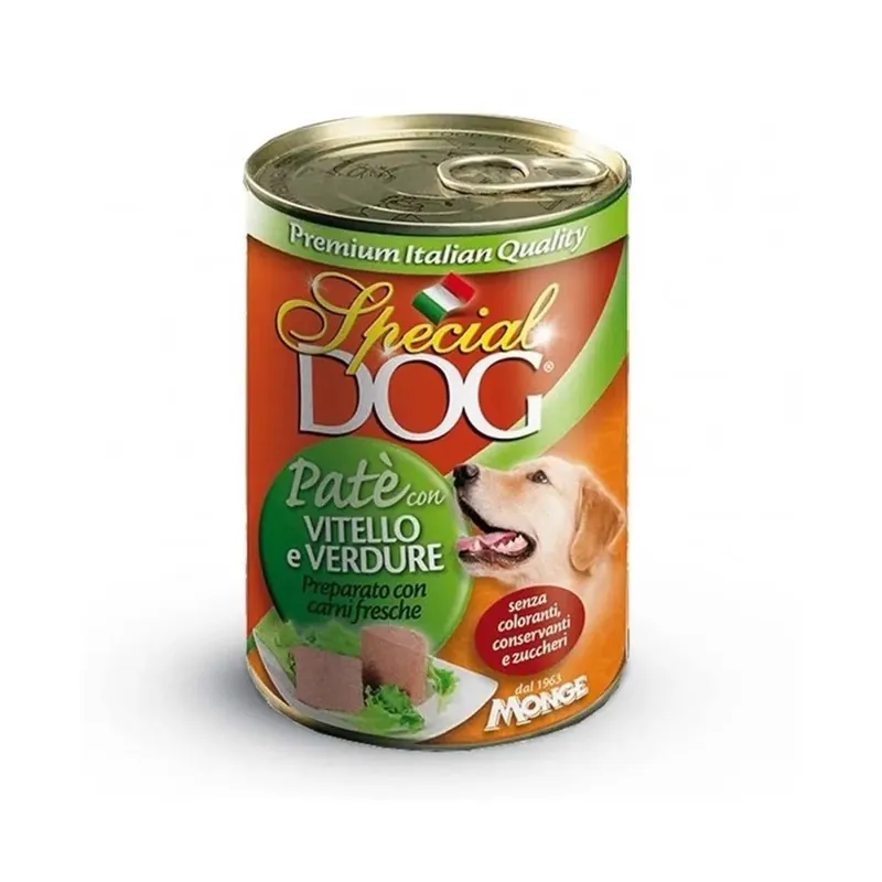 Weekendaanbieding Cibo umido per cani Monge Special Dog patè vitello e verdure 400 gr
