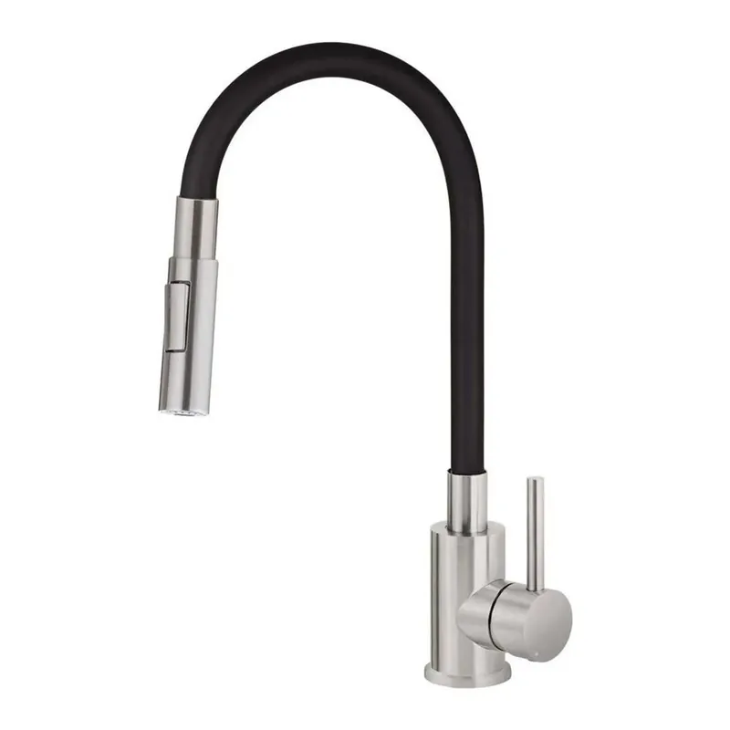 Rubinetto da cucina con bocca elastica 2 getti Idrostile acciaio spazzolato Beste Prijs