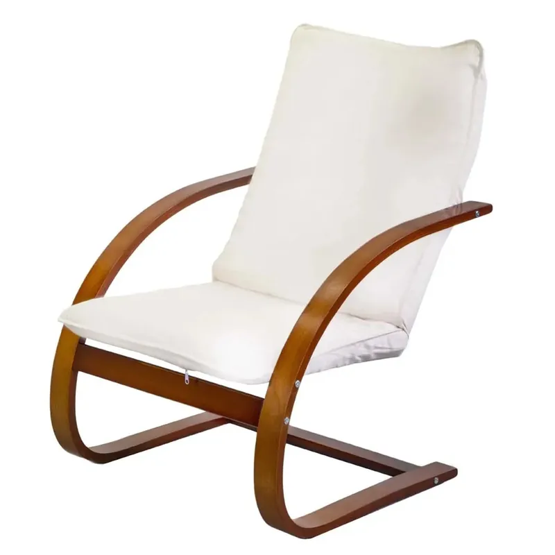Weekendaanbieding Poltrona in legno e tessuto imbottito 67x78xh95 cm noce