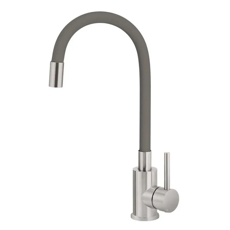 Actieprijs Rubinetto da cucina bocca elastica Idrostile 45 cm acciaio spazzolato