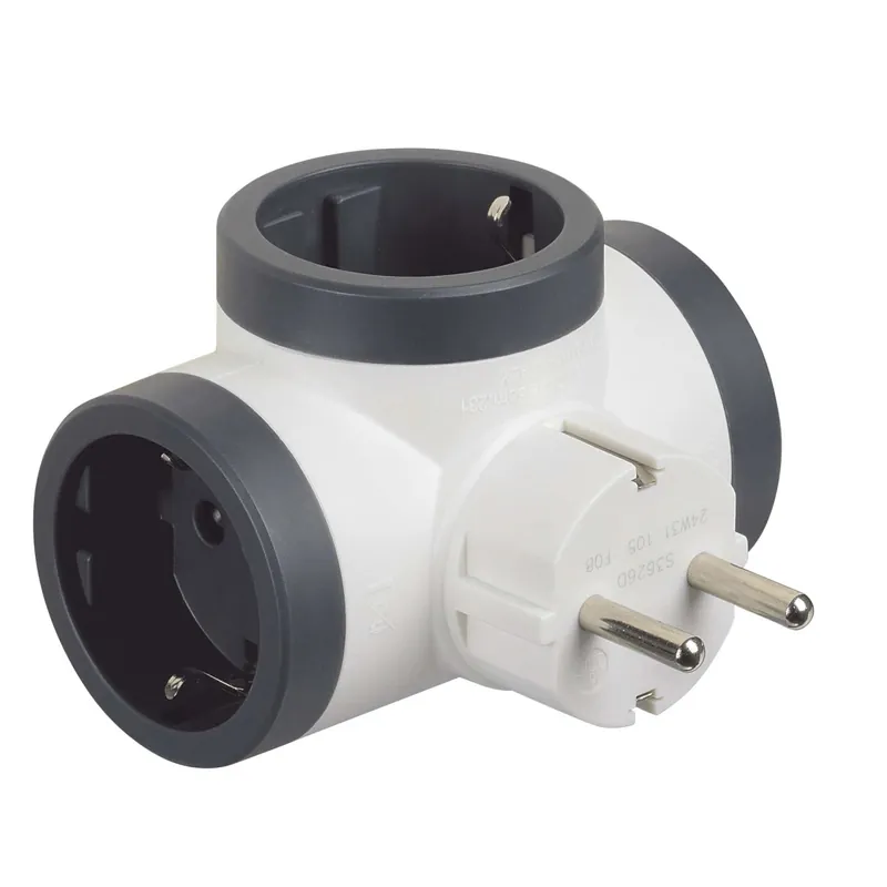 Aanbieding Multi adattatore Bticino S3626D 3 Prese tedesca Bianco e Grigio