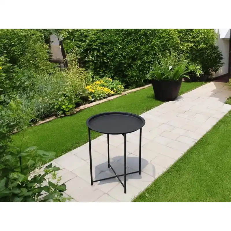 Alleen Vandaag Tavolino da giardino in ferro antracite Ø 46x H 52 cm