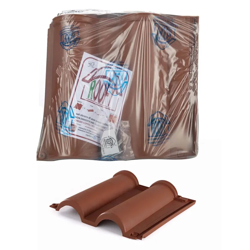 Tegola etrusca in plastica riciclata col terracotta cfz 9 pz Uitverkoop
