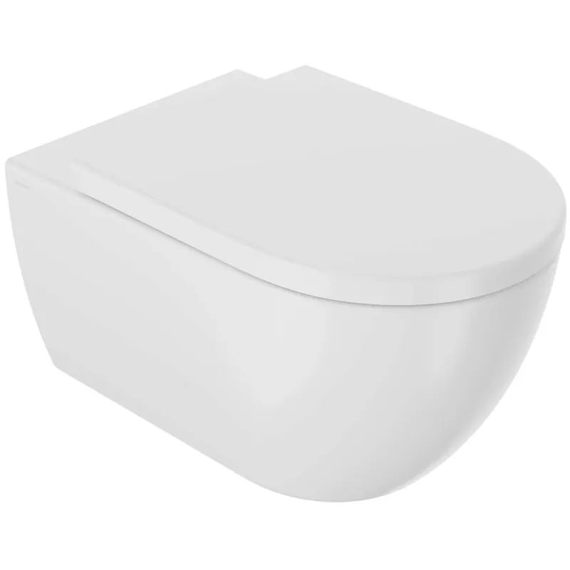 Actieprijs Wc sospeso con sedile soft-close 54x36 cm bianco opaco