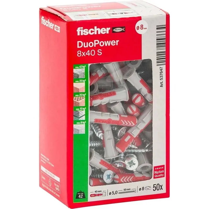 Voordeelprijs Tassello universale DuoPower con vite Ø 8 mm 50 pz