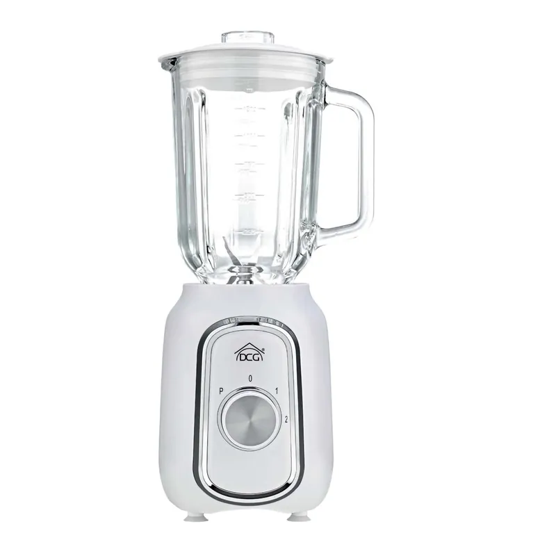 Superprijs Frullatore con bicchiere in vetro 4 lame bianco 500W 1,5 l