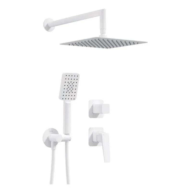 Aanbieding Set doccia a scomparsa 250x250 mm Placetas bianco