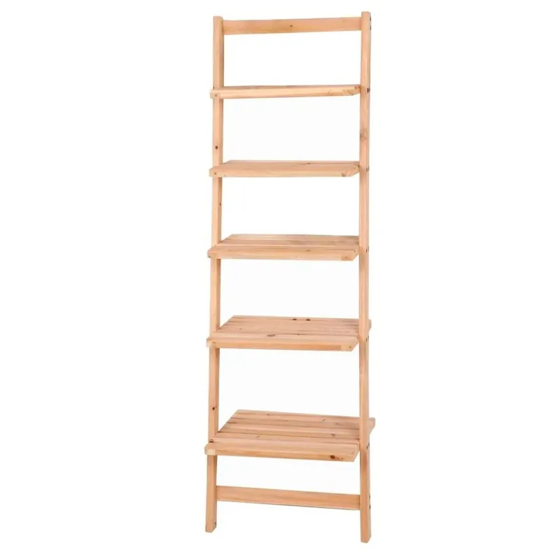 Scaffale a muro in legno di abete 5 ripiani 42x26x132 cm Dagaanbieding