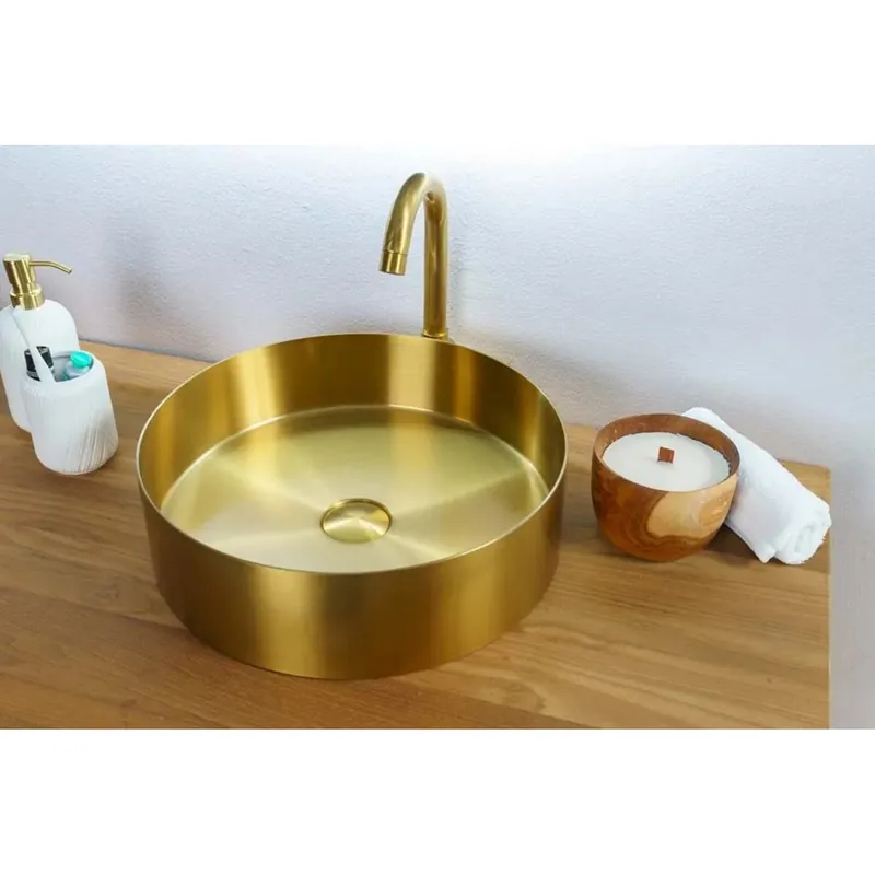 Actieprijs Lavabo in acciaio inox Foyer oro