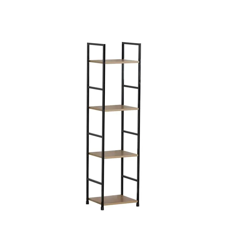 Scaffale in metallo e truciolare 4 ripiani 29x24x112 cm nero Rechtstreeks Van De Fabrikant