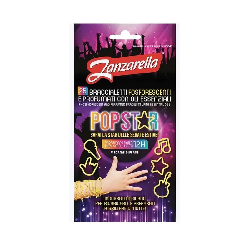 Antizanzare Braccialetti PopStar Nieuw