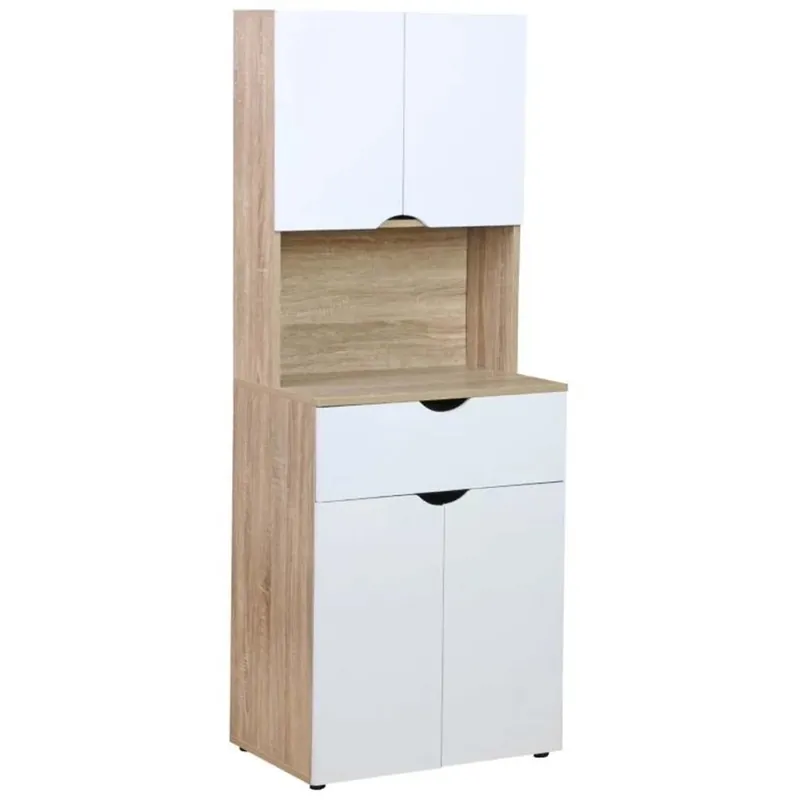 Mobile multiuso 4 ante con cassetto e ripiani interni 60x40x160 cm bianco Weekendaanbieding