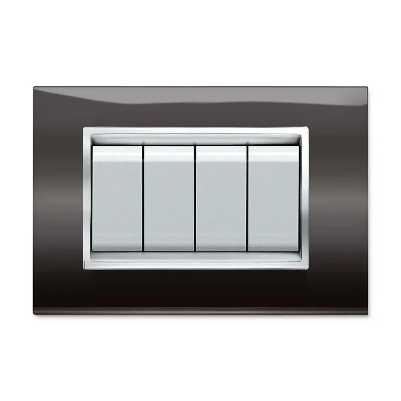 Aanbieding Placca per presa elettrica a 4 posti Prestige nero