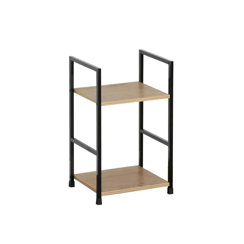 Direct Beschikbaar Scaffale in metallo con 2 ripiani in pannello truciolare 30x24x48 cm