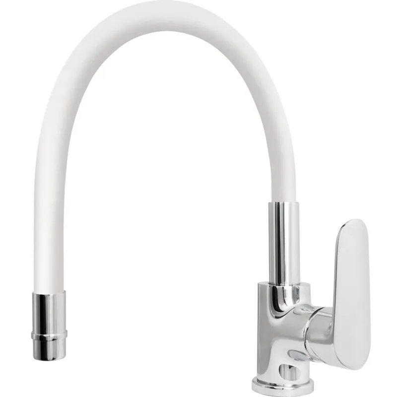 Rubinetto cucina monocomando Torpedo canna alta bianco Finale Uitverkoop