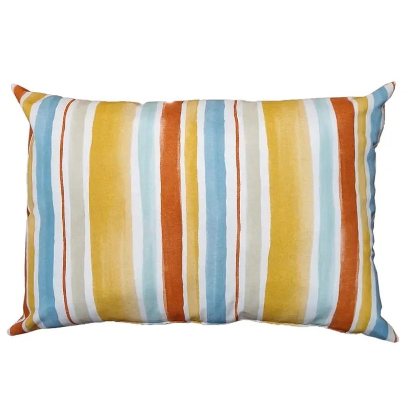 Aanbieding Cuscino bombato rettangolare arredo a righe arancio 60x40 cm