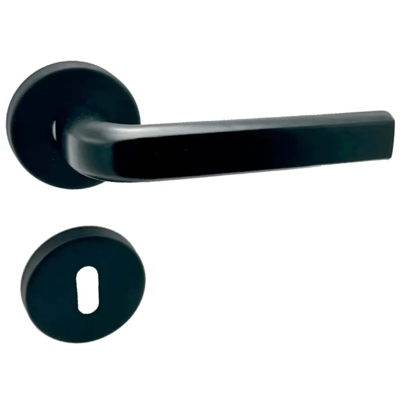 Aanbieding Maniglia per porta Torcia in alluminio con rosette nero 13 cm