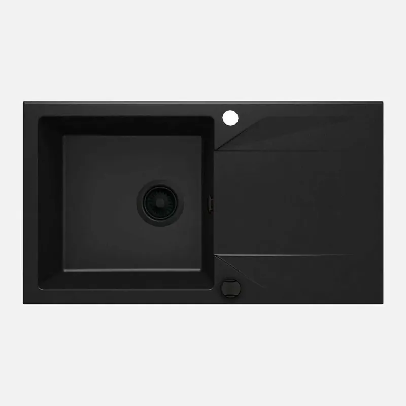 Gratis Retour Lavello 1 vasca gocciolatoio Idrostile Banes 440x193 mm Nero