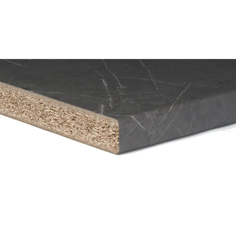 Top cucina marmo nero venato 3040x600x28 mm Koopje