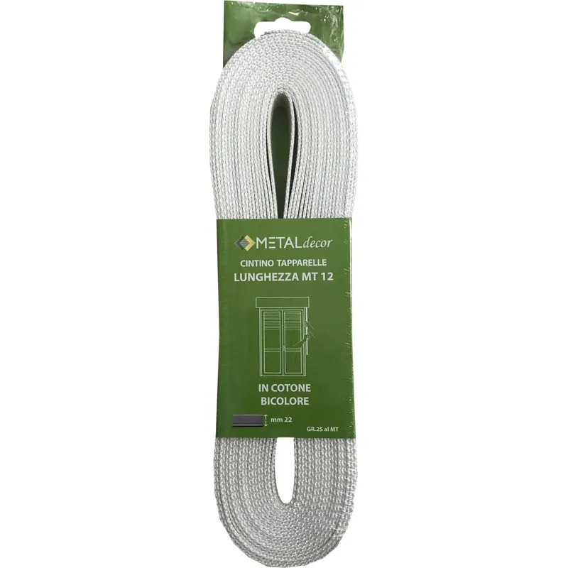 Alleen Vandaag Cintino tapparella in cotone grigio con righe bianche 22 mm x 12mt 25 gr
