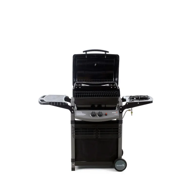 Barbecue a gas Piùsaporillo 2 bruciatori con ripiano laterale antracite Rechtstreeks Van De Fabrikant