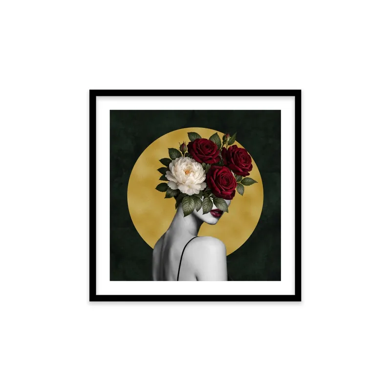 Weekendaanbieding Stampa incorniciata 25x25 cm set fiori - donna 1